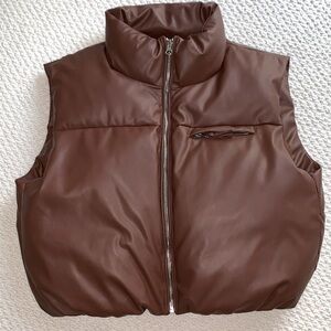 Forever 21 Brown Puffer Vest